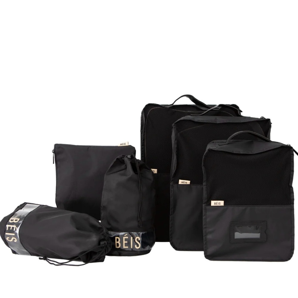 NWT Beis 6 piece Packing Cubes Black